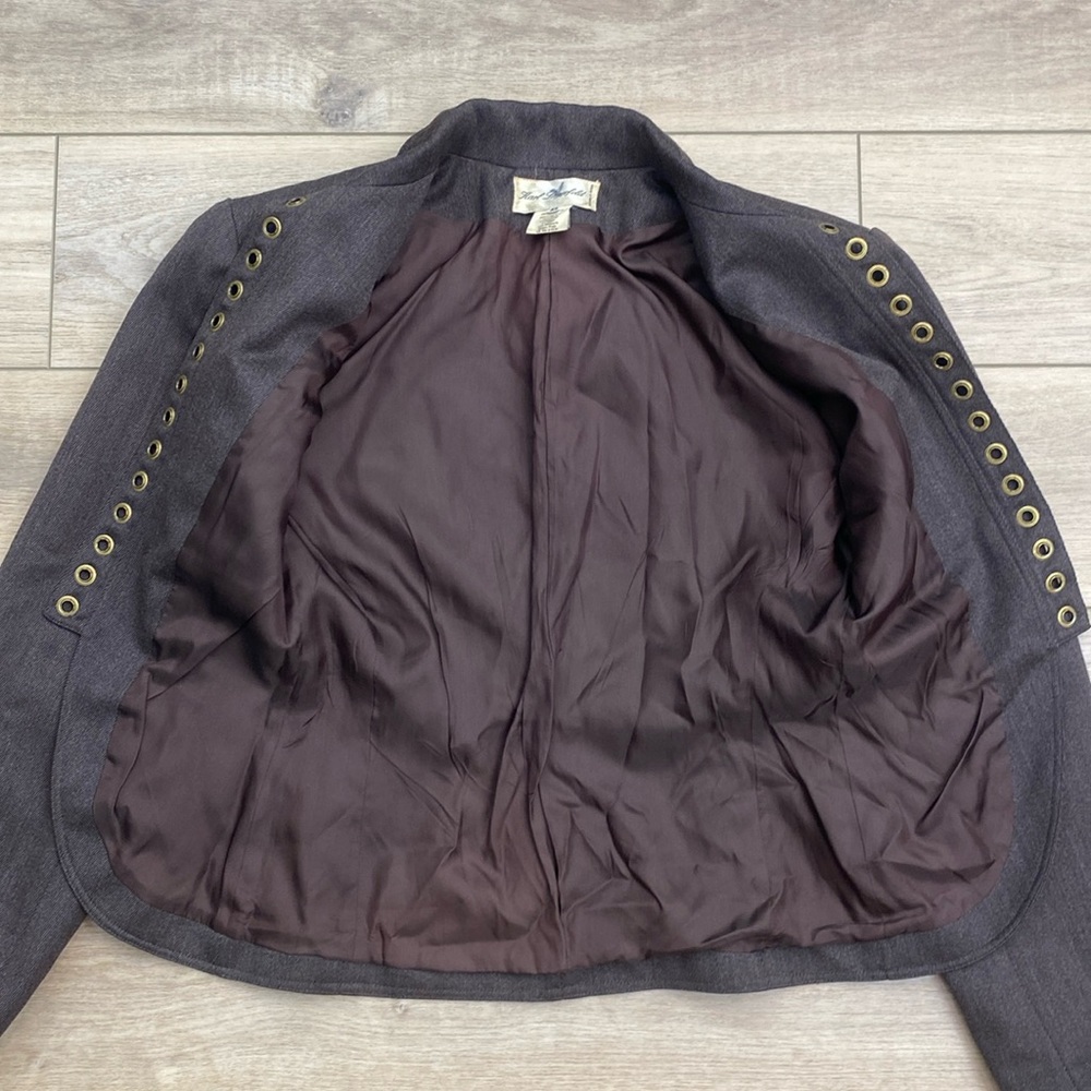 Vintage Karl Lagerfeld Collection Runway Jacket Lace‎ Up Brown Wool - Picture 9 of 16